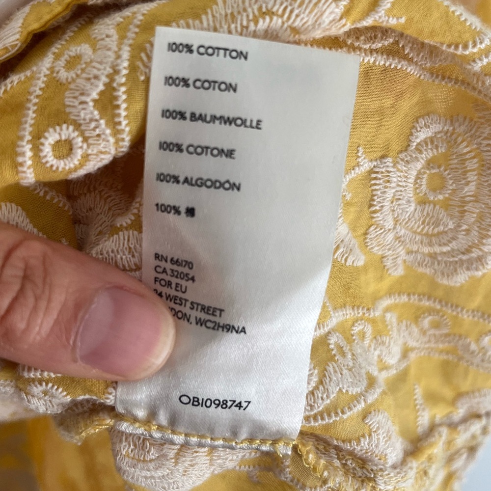 Anthropologie 100% Cotton Embroidered Button-Up Shirt XS - Picture 3 of 3